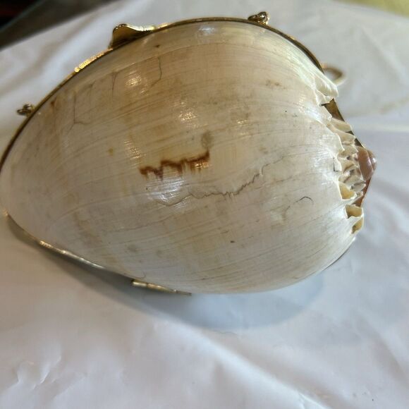 Judith Leiber Vintage 1970's Shell Minaudiere Purse Shoulder Bag Gold Clutch EUC - Picture 5 of 14